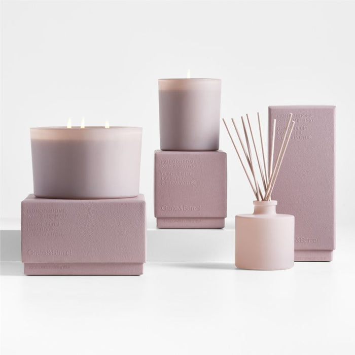 Monochrome No. 12 Amethyst 3-Wick Candle - Black Plum, Lavender and Eucalyptus