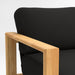 Anguilla 90" Teak Outdoor Sofa with Black Cushions