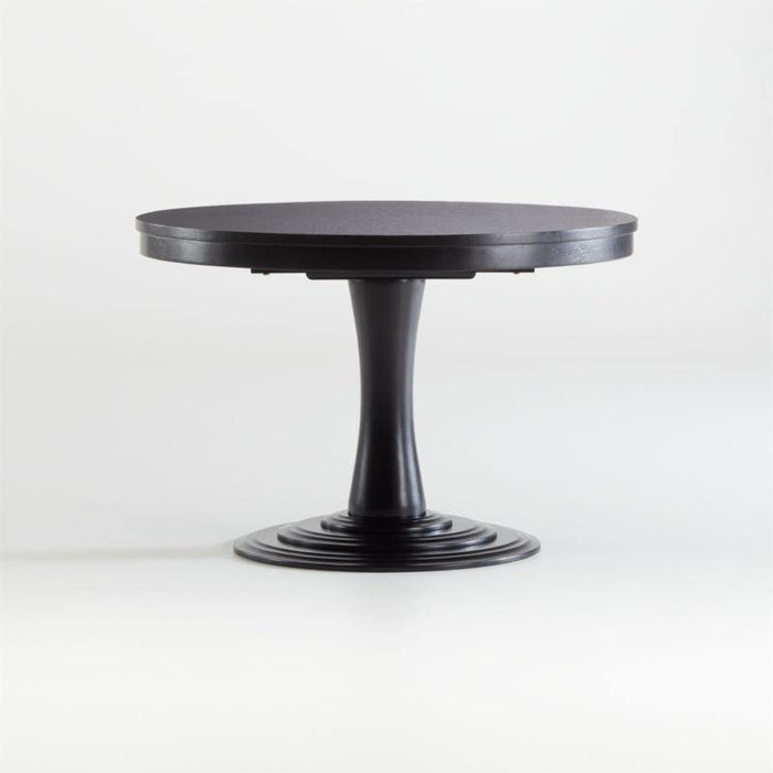 Aniston Black 45" Round Extension Dining Table - Crate and Barrel Philippines