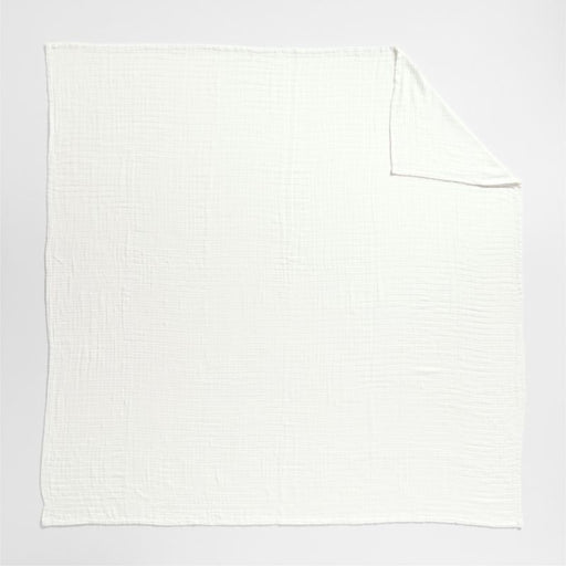 Organic Cotton Gauze Crisp White Full/Queen Bed Blanket