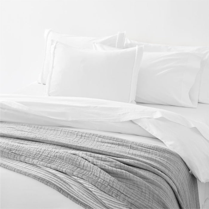 Favorite Washed Organic Cotton White Eyelash King Duvet Cover