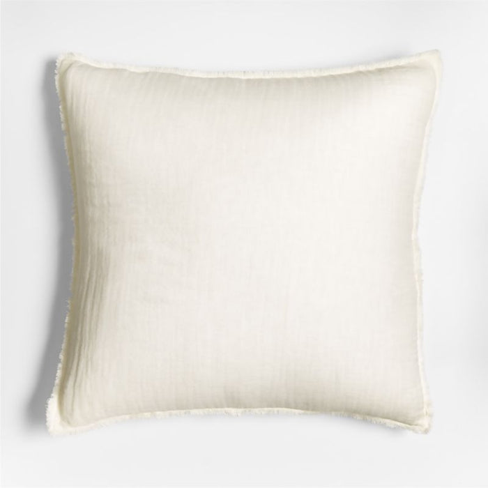 Arla 23" Eyelash Crisp White Pillow Cover