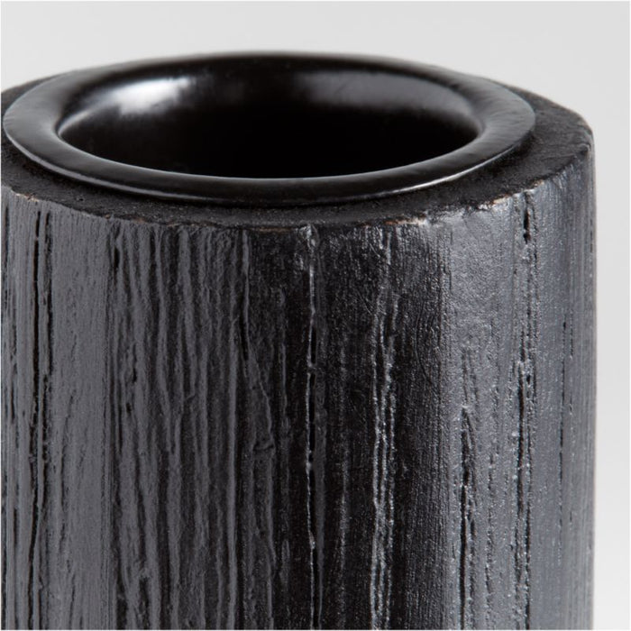 Asker Black Wood Taper Candle Holder 11"