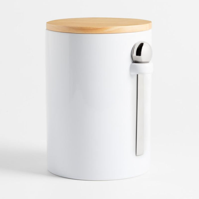 Aspen Extra-Large White Canister with Scoop