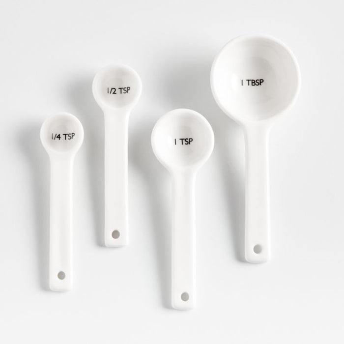 Aspen White Ceramic Measuring Spoons