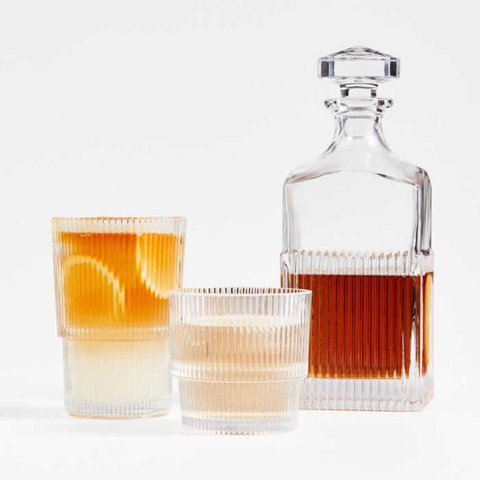 Atwell Stackable Ribbed Highball Glass