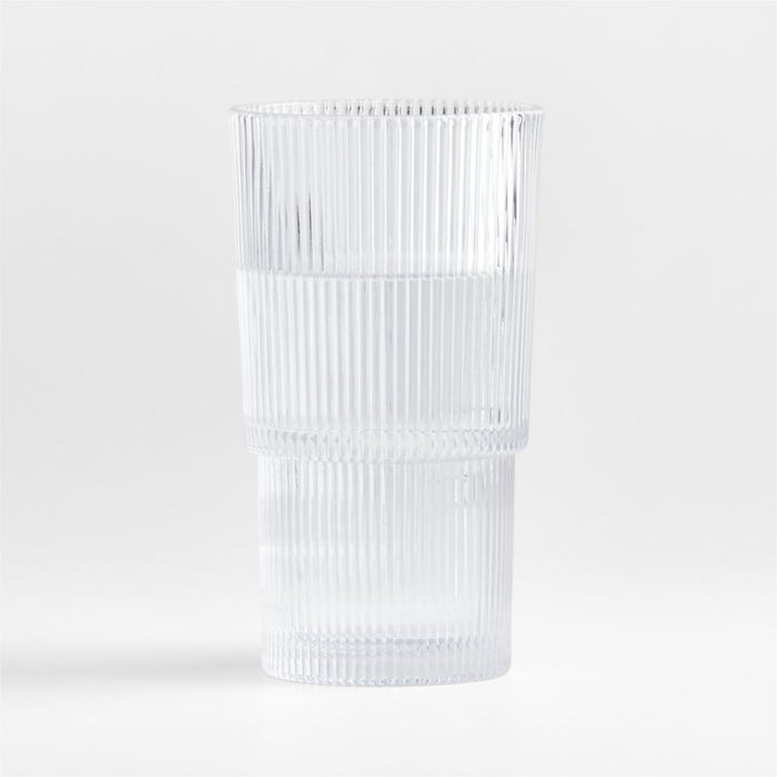 Atwell Tall Stackable Ribbed Glass