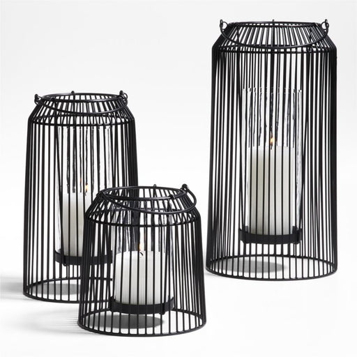 Austell Large Black Metal Outdoor Lantern 17"