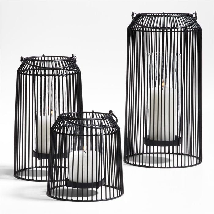 Austell Large Black Metal Outdoor Lantern 17"