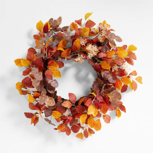 Faux Autumn Leaf Wreath