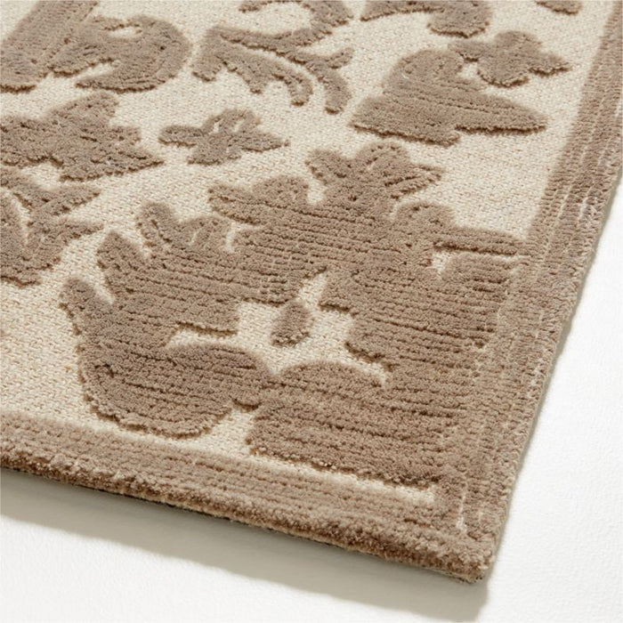 Avalon Wool Hand-Knotted Taupe Brown Area Rug 6'x9'