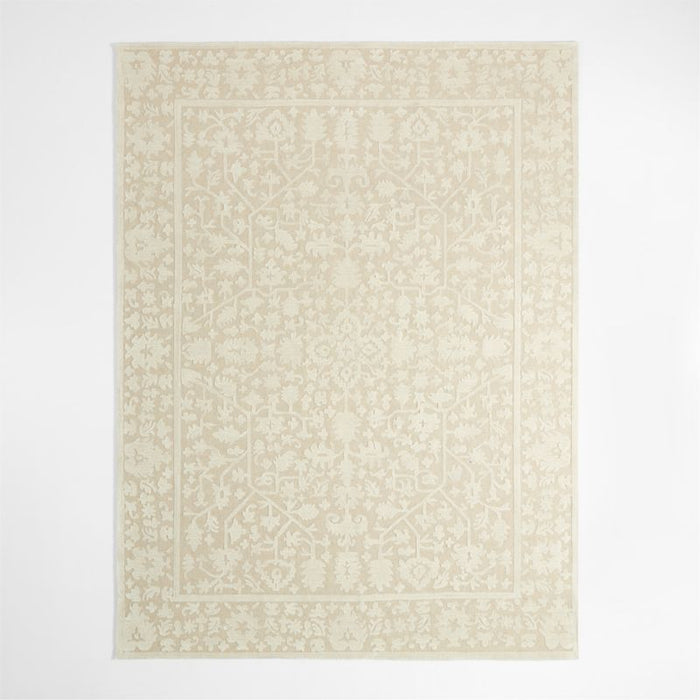 Avalon Wool Hand-Knotted Taupe Area Rug 6'x9'