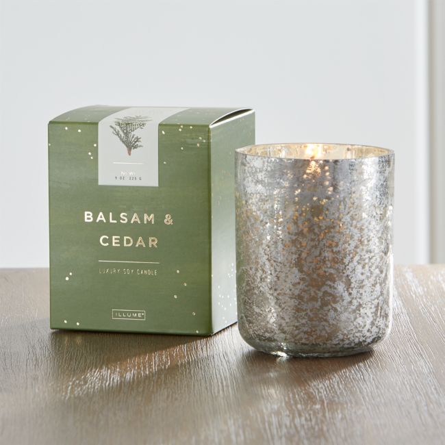 ILLUME ® Balsam and Cedar Scented Mercury Glass Candle