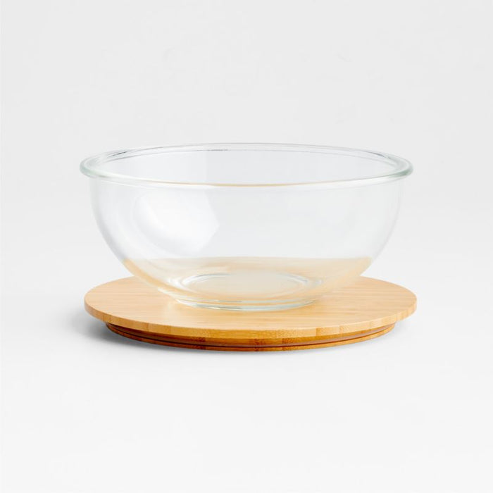 Medium Glass Mixing Bowl with Bamboo Lid