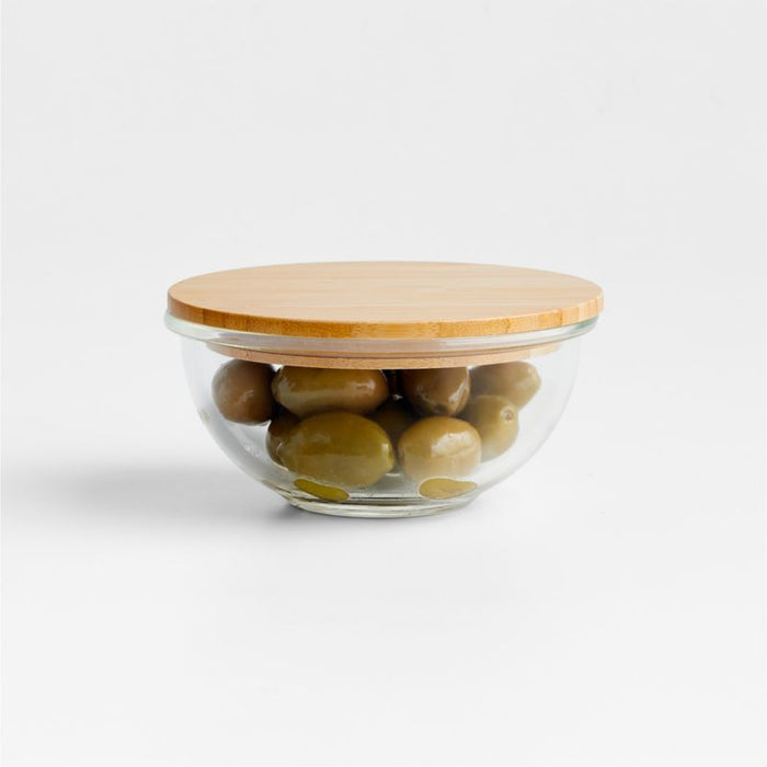Extra-Small Glass Mixing Bowl with Bamboo Lid