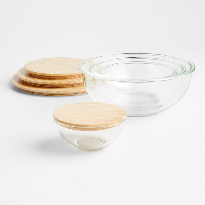 Small Glass Mixing Bowl with Bamboo Lid