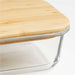 1-Cup Rectangular Glass Storage Container with Bamboo Lid