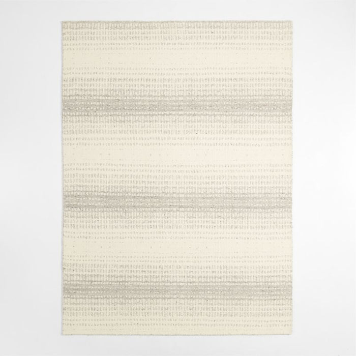 Barcelona Wool Handwoven Grey Ivory Area Rug 8'x10'