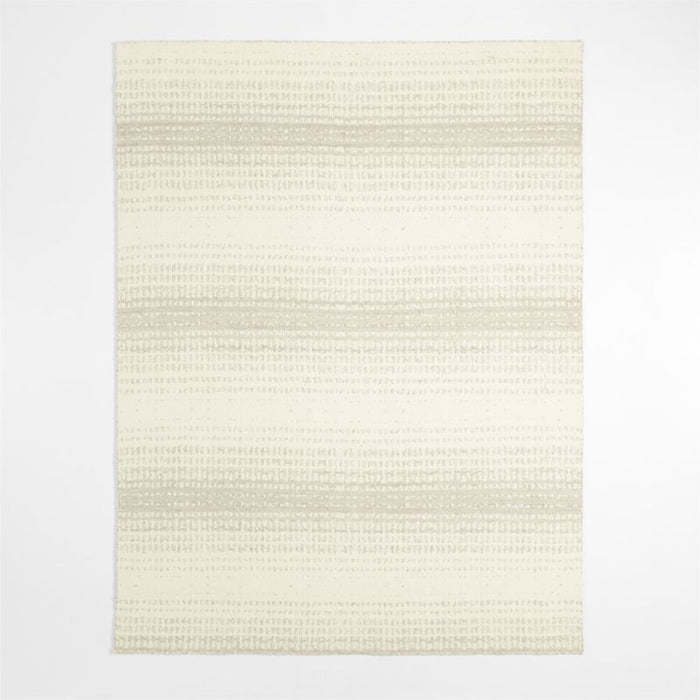 Barcelona Wool Handwoven White Beige Area Rug 6'x9'