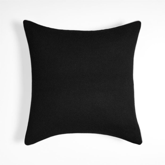 Bardot 20" Recycled Cashmere and Wool Ink Black Pillow Cover