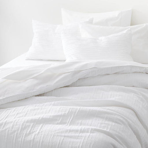 Belamy Full/Queen White Pleated Duvet Cover - Crate and Barrel Philippines
