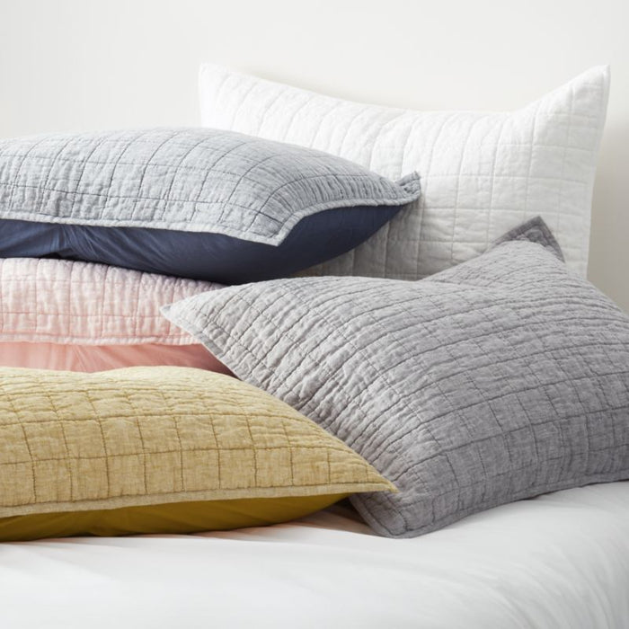Grey Belgian Flax Linen Sham King