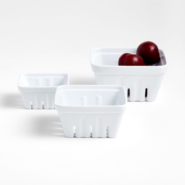 Berry Box Colanders White, Set of 3