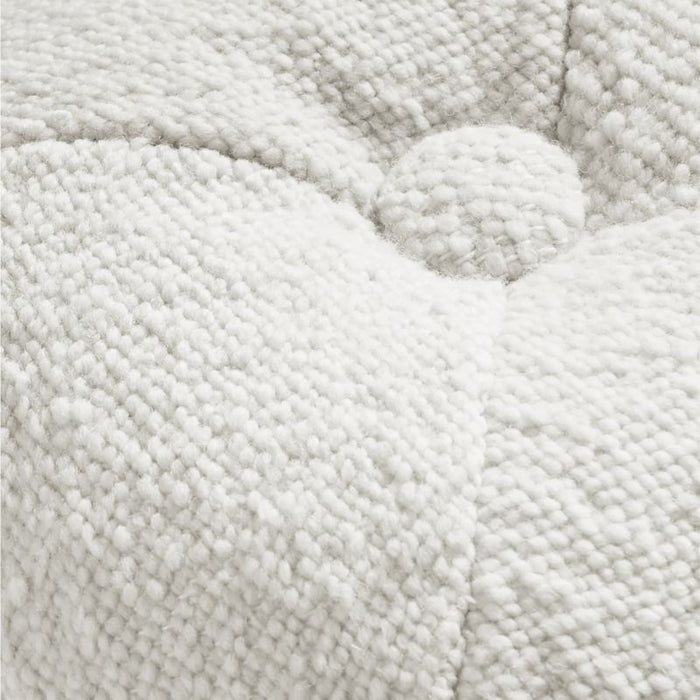Biella Wool-Cotton Blend Textured Sphere 12"x12" Arctic Ivory Throw Pillow