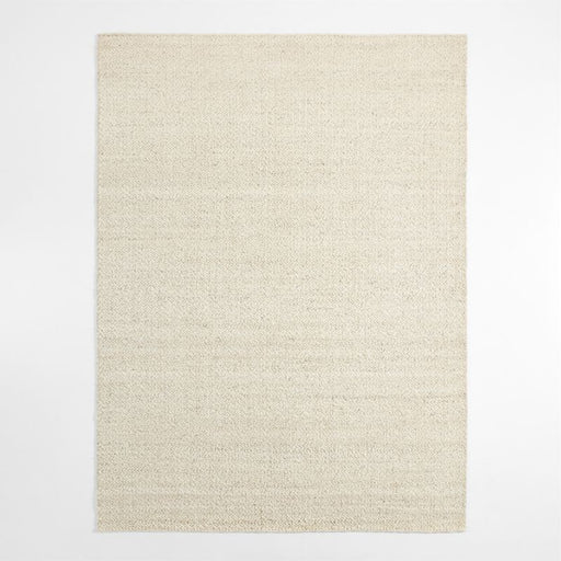 Big Sur Wool Handwoven Ivory White Area Rug 6'x9'