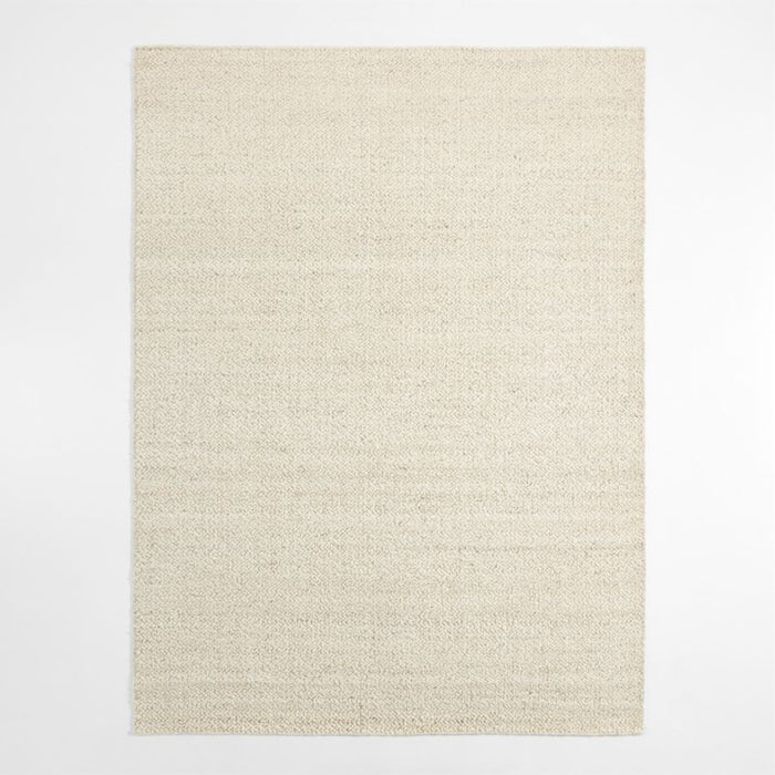 Big Sur Wool Handwoven Ivory White Area Rug 8'x10'