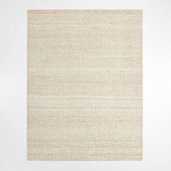 Big Sur Wool Handwoven Light Beige Area Rug 6'x9'