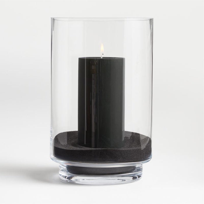 4"x6" Ribbed Black Pillar Candle
