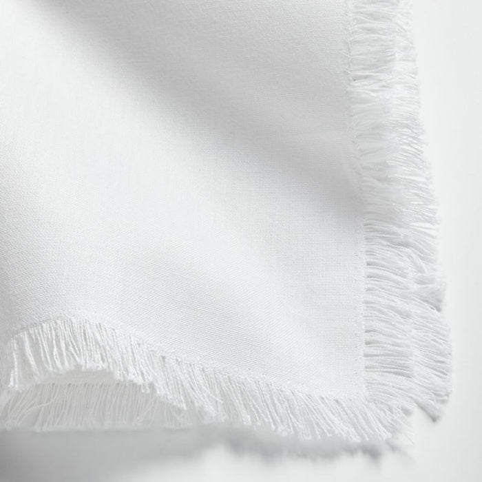 Craft Crisp White Organic Cotton Fringe Napkin