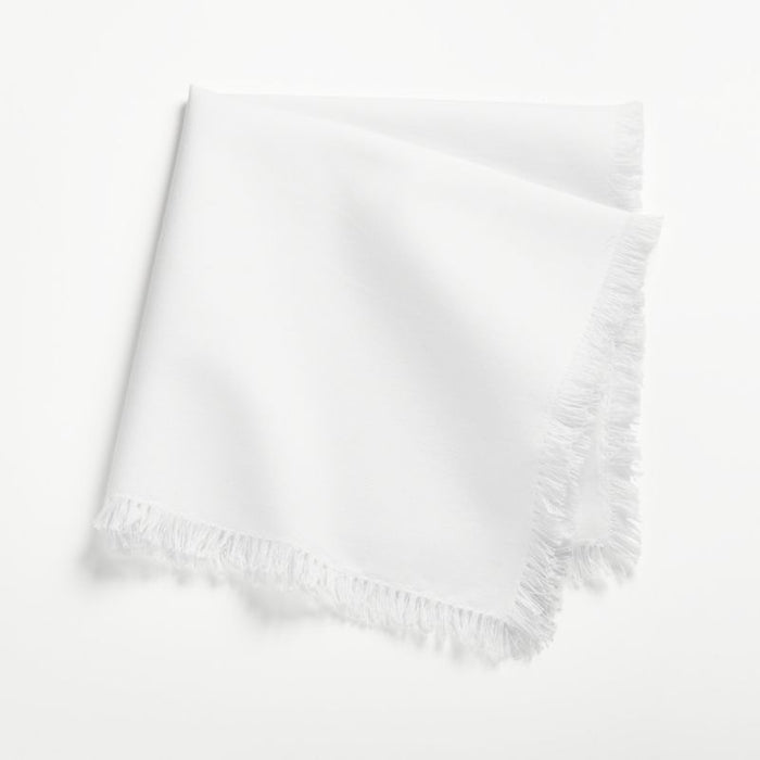 Craft Crisp White Organic Cotton Fringe Napkin