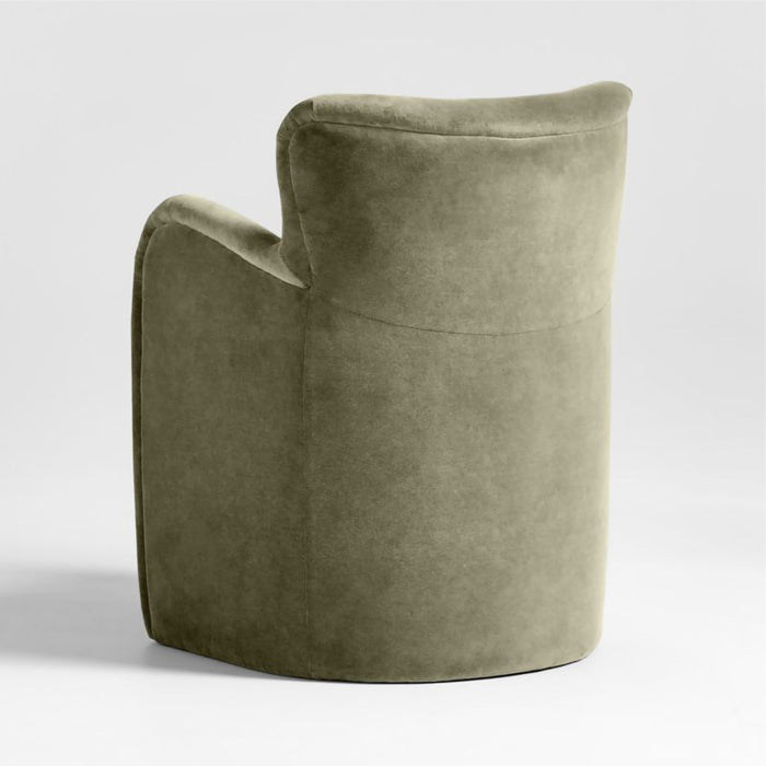 Broome Upholstered Olive Green Dining Chair by Jake Arnold