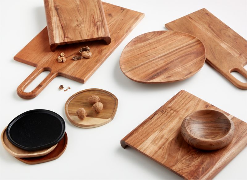 Byhring Mixed Wood Appetizer Plates, Set of 4