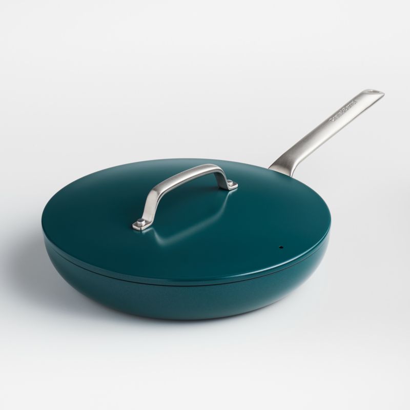 Crate & Barrel EvenCook Ceramic Deep Teal Ceramic Nonstick 12
