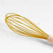 Crate & Barrel Wood and Yellow 12" Silicone Whisk