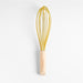 Crate & Barrel Wood and Yellow 12" Silicone Whisk