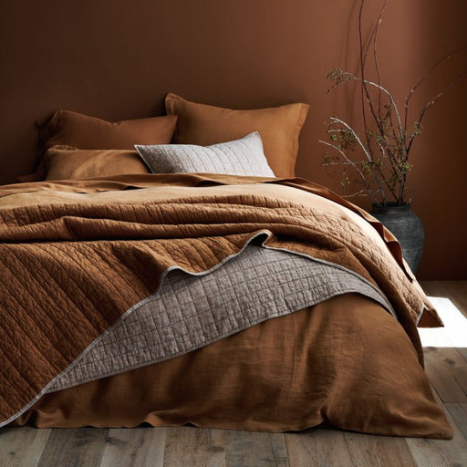 Organic Cotton Brulee Brown Eyelash Fringe Full/Queen Duvet Cover