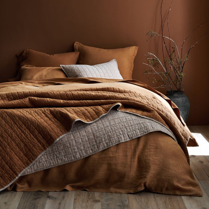 Organic Cotton Brulee Brown Eyelash Fringe Full/Queen Duvet Cover