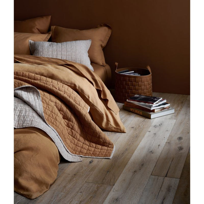 Organic Cotton Brulee Brown Eyelash Fringe King Duvet Cover