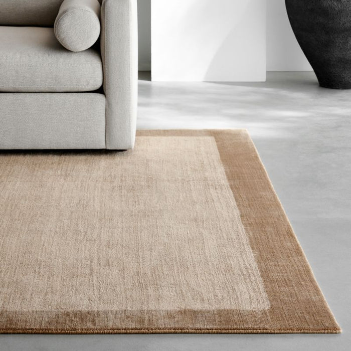 Laval Viscose Border Taupe Area Rug 6'x9'