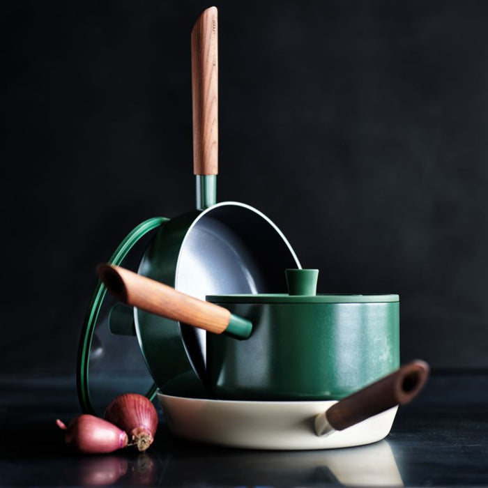Crate & Barrel Monterey Cypress Green 5-Piece Non-Stick Ceramic Cookware Set