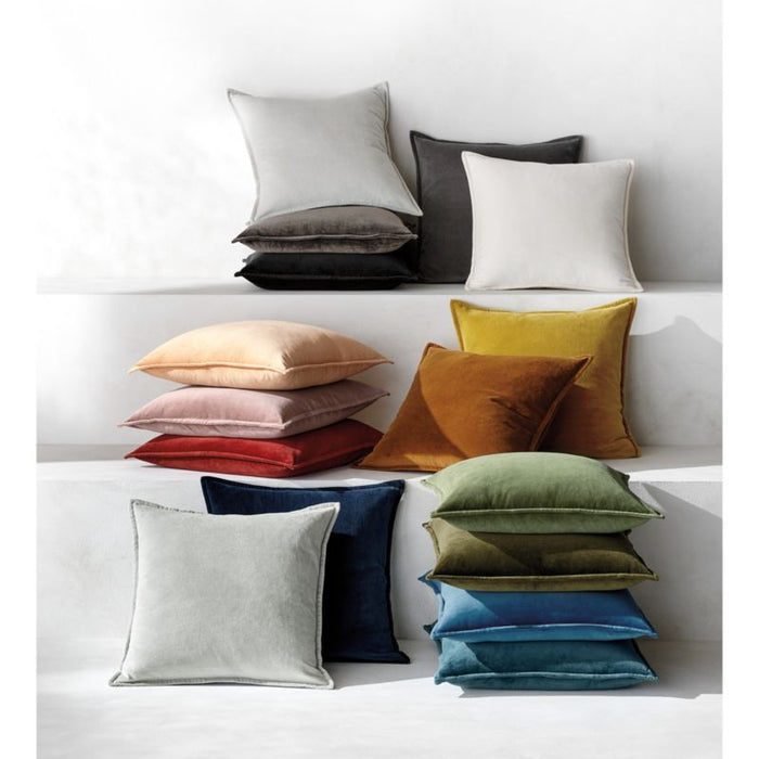 Frost 20" Washed Organic Cotton Velvet Pillow Cover