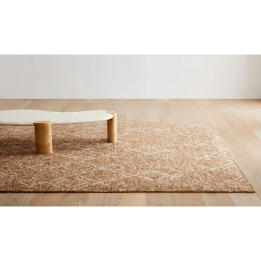 Algiers Wool Hand-Knotted Sand Brown Area Rug 6'x9'