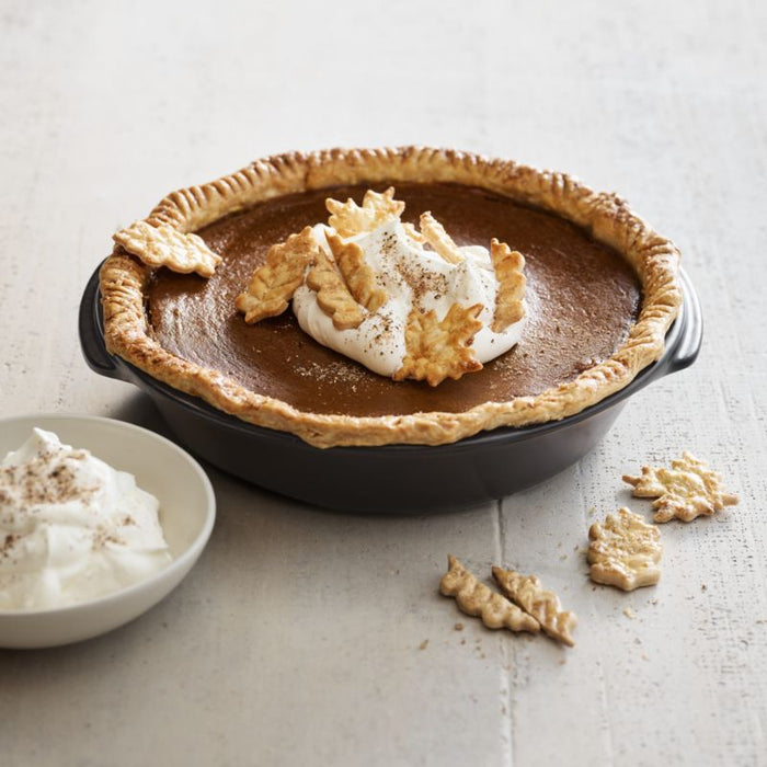 Emile Henry x Crate & Barrel Black Ceramic Pie Dish