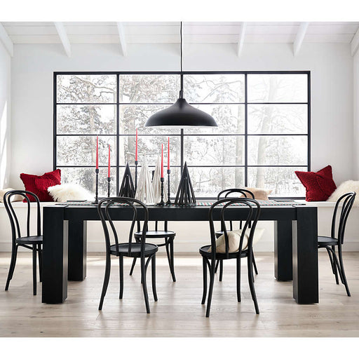 Sobro 86" Black Mahogany Wood Dining Table