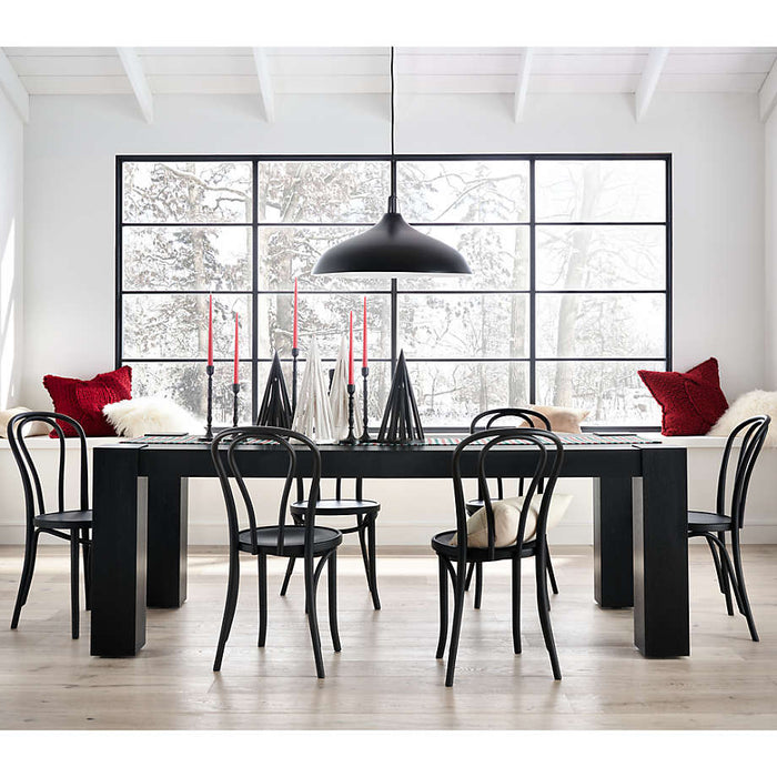 Sobro 86" Black Mahogany Wood Dining Table