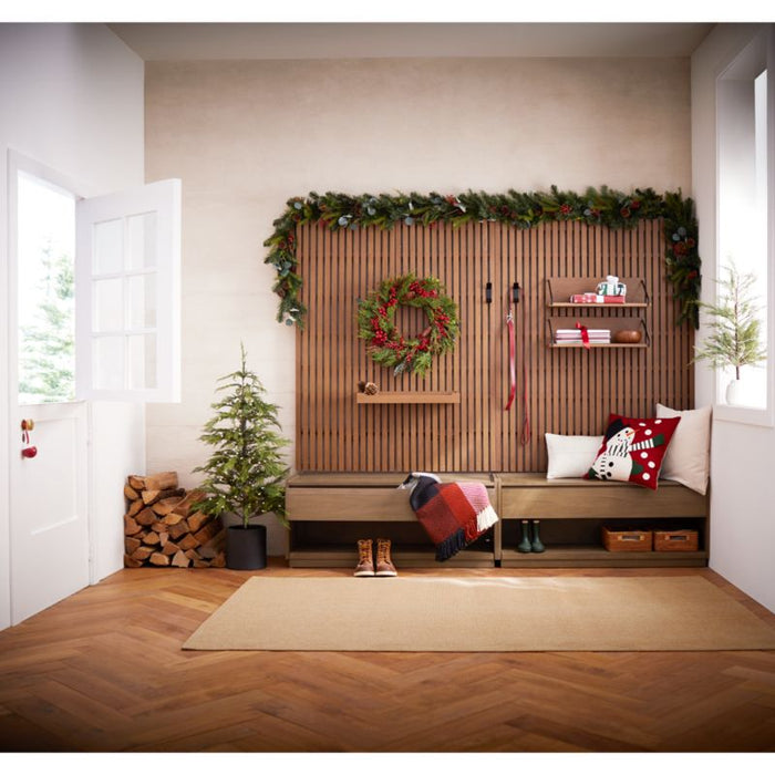 Snowman 20" Red Wool Pillow Cover